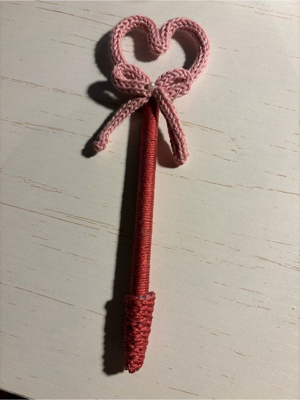 Homemade personalized Tricontin heart pen